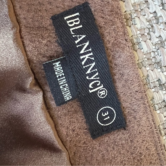 Blank NYC Brown Suede Leather Zip Front Moto Skirt Womens Size 31 Western Boho - Picture 4 of 6